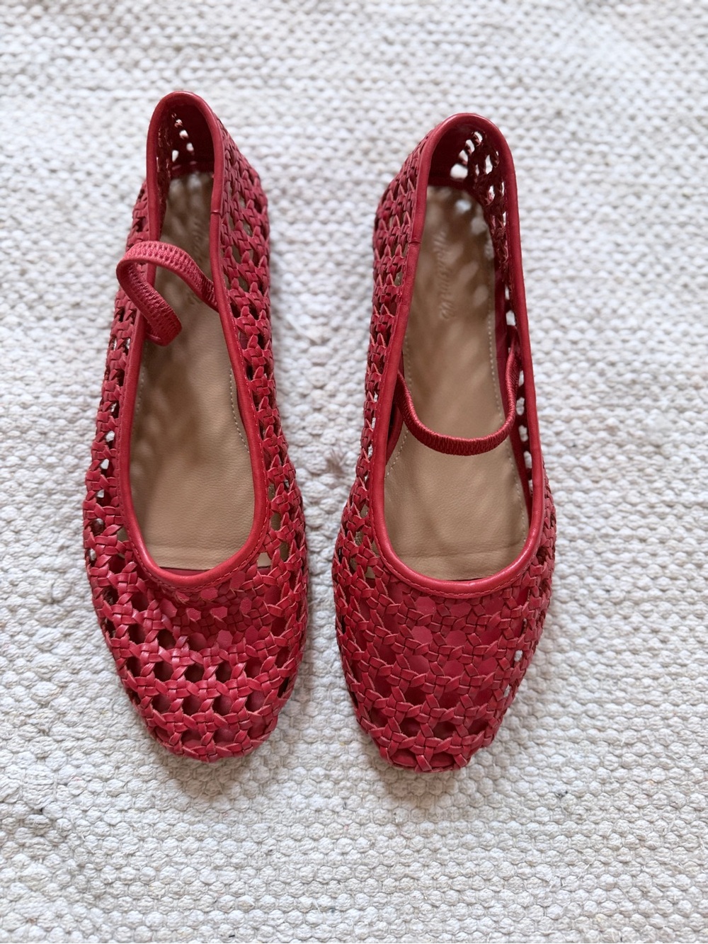 Madewell The Greta Woven Leather Ballet Flat - Red